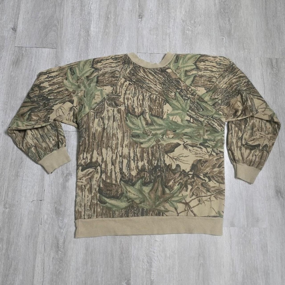 Vintage 80s Liberty RealTree Camo Pullover Sweatshirt Crewneck Mens Large - Picture 2 of 6